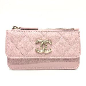 CHANEL Matelasse CC Mark Logo Accessories Fragment Card Case coin purse Unused